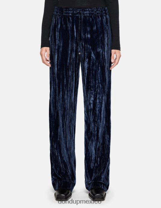 Azul marino DONDUP mujer joggers de terciopelo marisol vestir D0VXD148