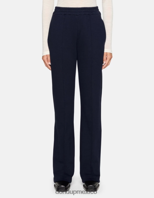 Azul marino DONDUP mujer pantalones anchos de lana vestir D0VXD189