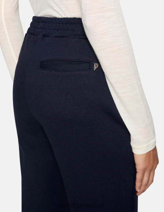 Azul marino DONDUP mujer pantalones anchos de lana vestir D0VXD189