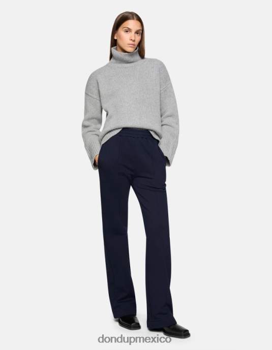 Azul marino DONDUP mujer pantalones anchos de lana vestir D0VXD189