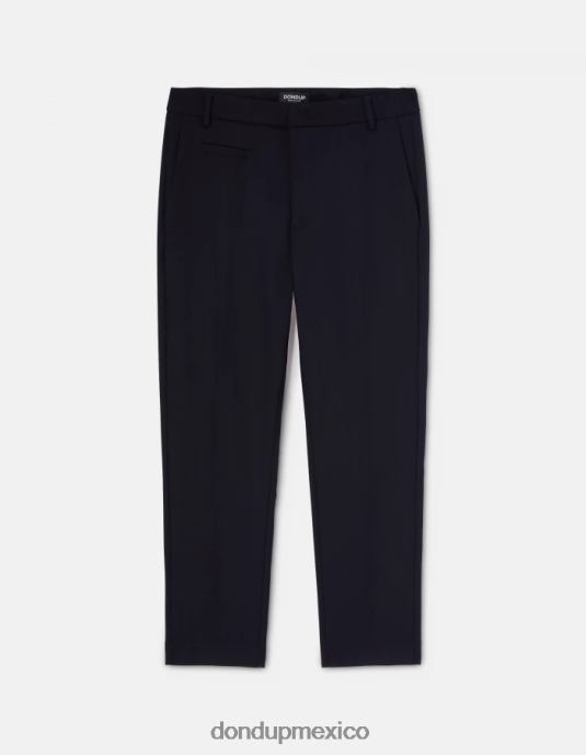 Azul marino DONDUP mujer pantalones ariel carrot fit de 27 pulgadas en mezcla de lana vestir D0VXD145