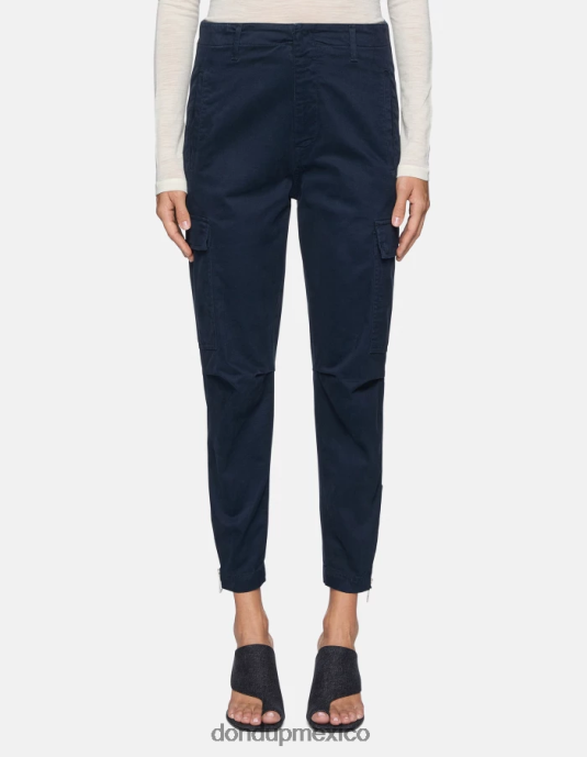Azul marino DONDUP mujer pantalones cargo de algodón eve vestir D0VXD164