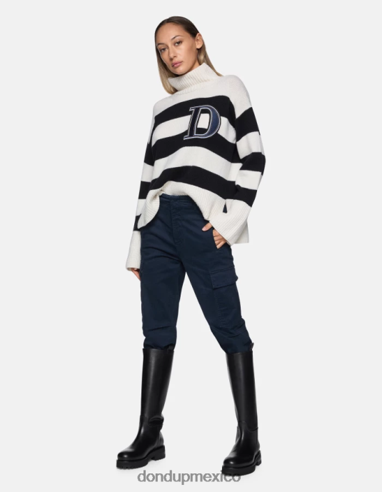 Azul marino DONDUP mujer pantalones cargo de algodón eve vestir D0VXD164
