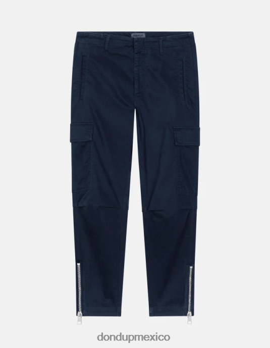 Azul marino DONDUP mujer pantalones cargo de algodón eve vestir D0VXD164