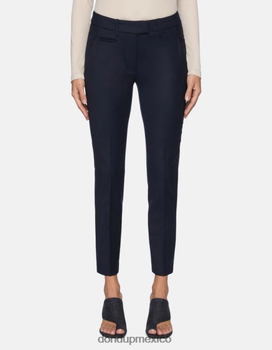 Azul marino DONDUP mujer pantalones de franela perfectos y ajustados vestir D0VXD229