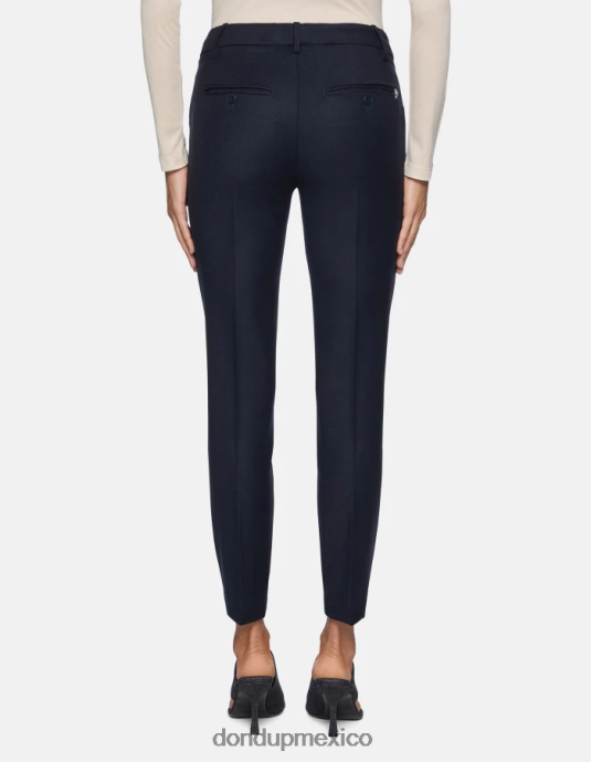 Azul marino DONDUP mujer pantalones de franela perfectos y ajustados vestir D0VXD229