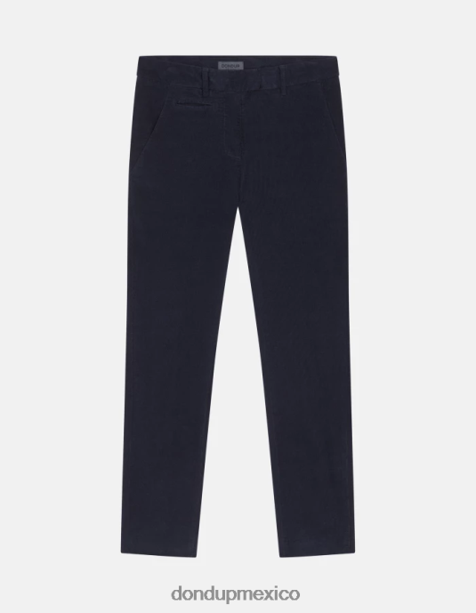 Azul marino DONDUP mujer pantalones de terciopelo perfectos y ajustados vestir D0VXD156