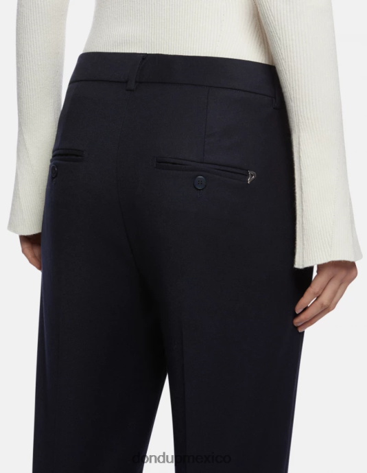 Azul marino DONDUP mujer pantalones holgados de franela nima vestir D0VXD222