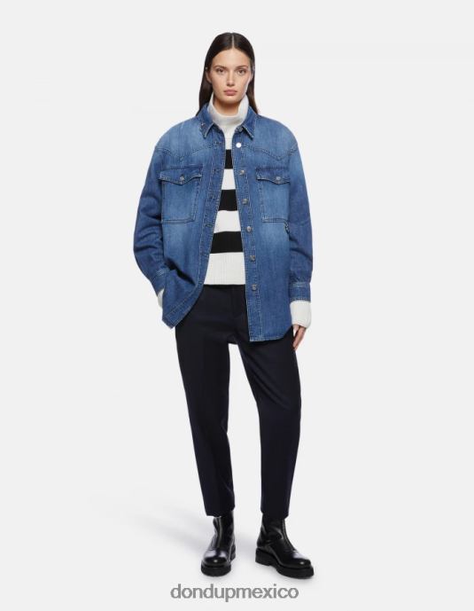 Azul marino DONDUP mujer pantalones holgados de franela nima vestir D0VXD222