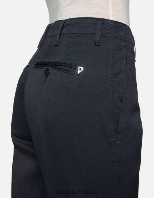Azul marino DONDUP mujer pantalones janis carrot fit de algodón vestir D0VXD128