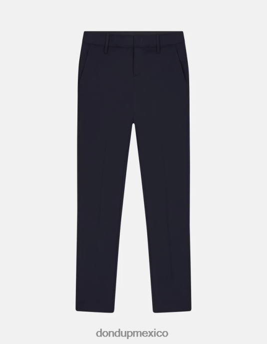 Azul marino DONDUP mujer pantalones kasya regular fit de lana vestir D0VXD142