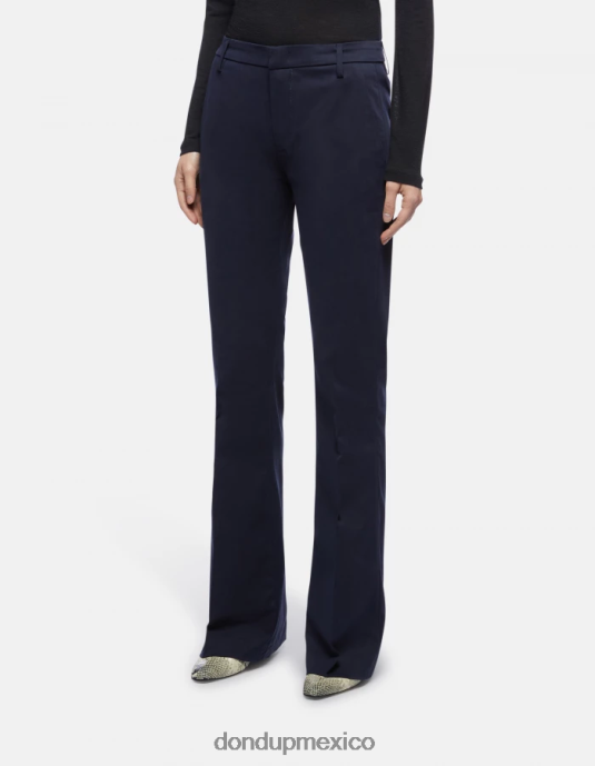 Azul marino DONDUP mujer pantalones lexi bootcut de algodón vestir D0VXD168