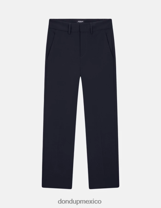 Azul marino DONDUP mujer pantalones meli holgados de lana de 30 pulgadas vestir D0VXD241