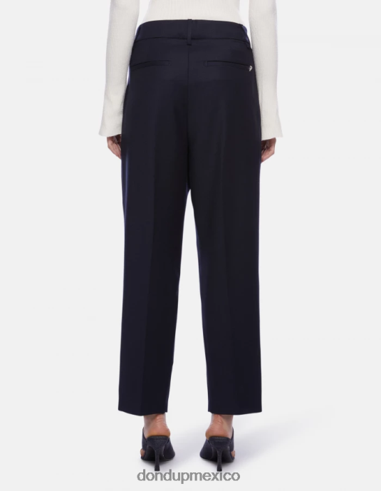 Azul marino DONDUP mujer pantalones sheryl holgados de franela vestir D0VXD169