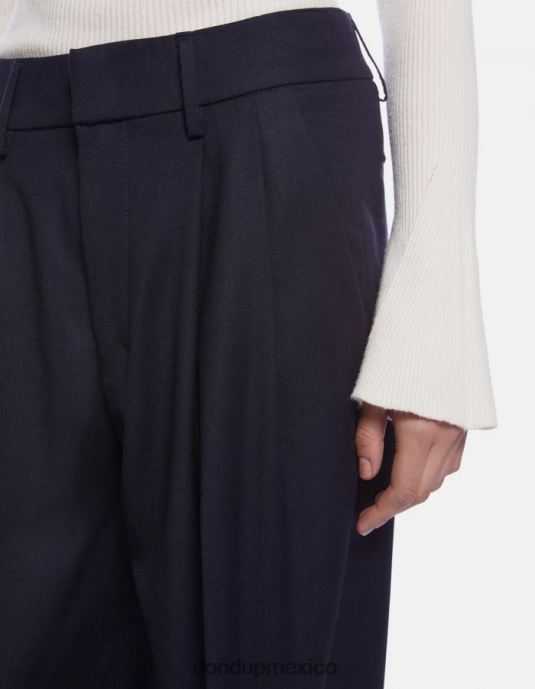 Azul marino DONDUP mujer pantalones sheryl holgados de franela vestir D0VXD169
