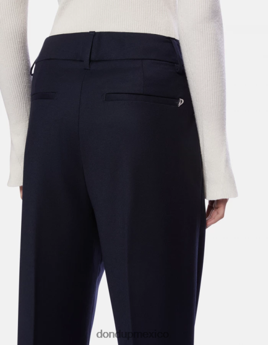 Azul marino DONDUP mujer pantalones sheryl holgados de franela vestir D0VXD169