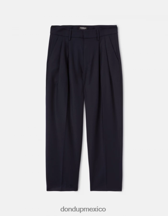 Azul marino DONDUP mujer pantalones sheryl holgados de franela vestir D0VXD169