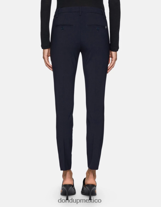 Azul marino DONDUP mujer pantalones slim fit perfectos de lana vestir D0VXD183