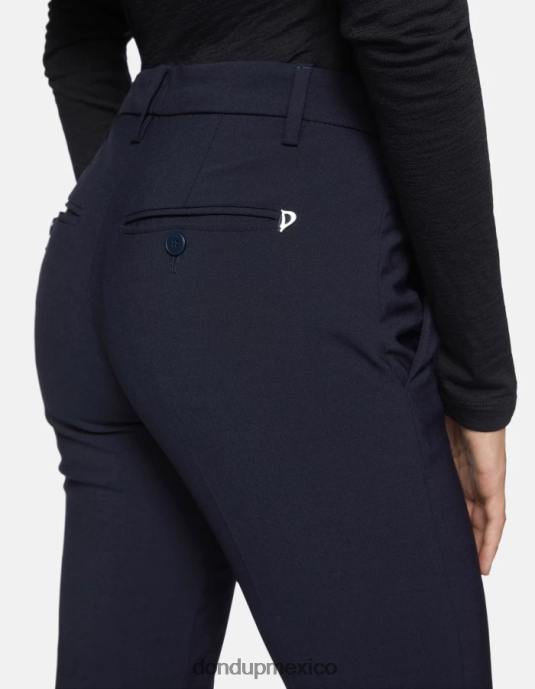 Azul marino DONDUP mujer pantalones slim fit perfectos de lana vestir D0VXD183