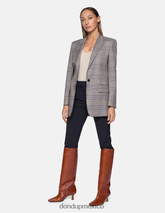 Azul marino DONDUP mujer pantalones tina de lana con corte bootcut vestir D0VXD192