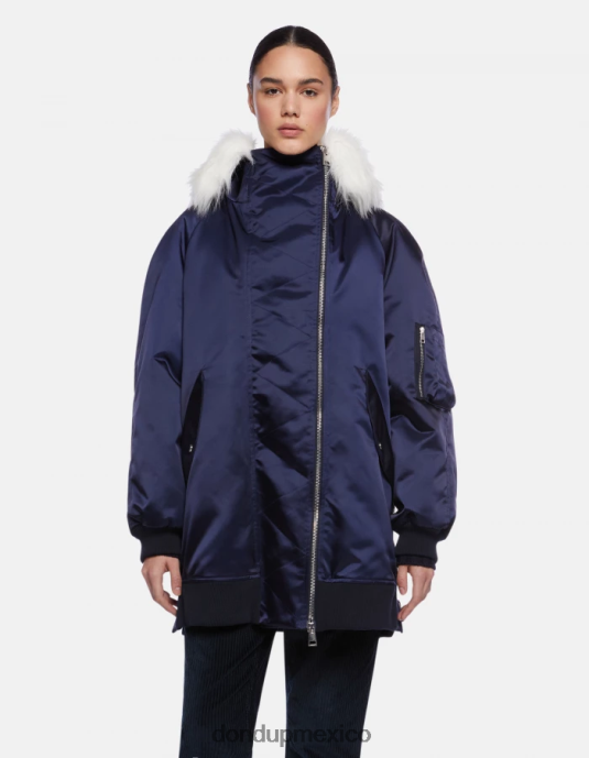Azul marino DONDUP mujer parka de satén extragrande vestir D0VXD349