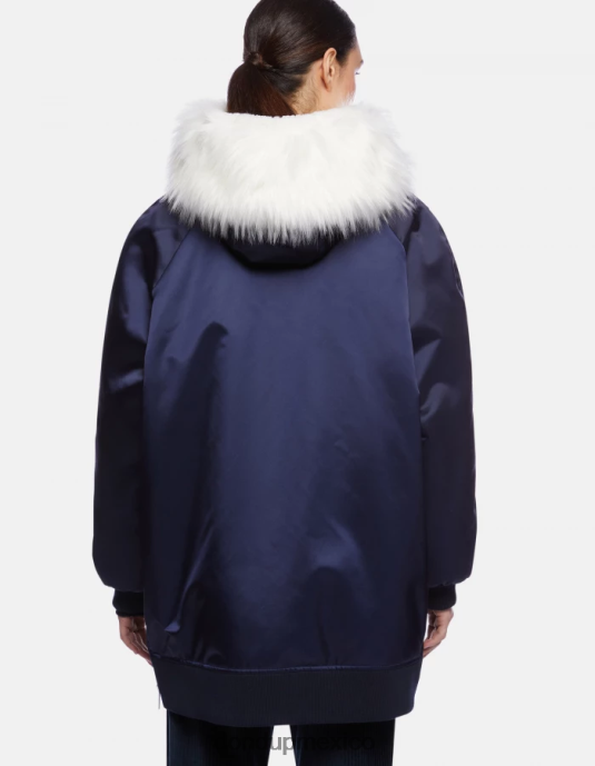 Azul marino DONDUP mujer parka de satén extragrande vestir D0VXD349