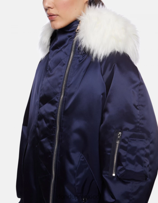 Azul marino DONDUP mujer parka de satén extragrande vestir D0VXD349