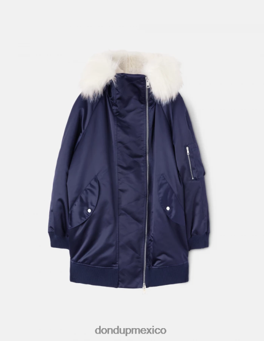 Azul marino DONDUP mujer parka de satén extragrande vestir D0VXD349