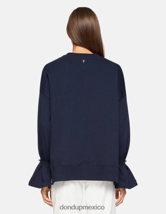 Azul marino DONDUP mujer sudadera regular fit con cuello redondo vestir D0VXD426