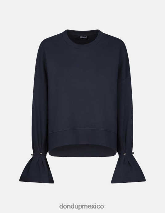 Azul marino DONDUP mujer sudadera regular fit con cuello redondo vestir D0VXD426