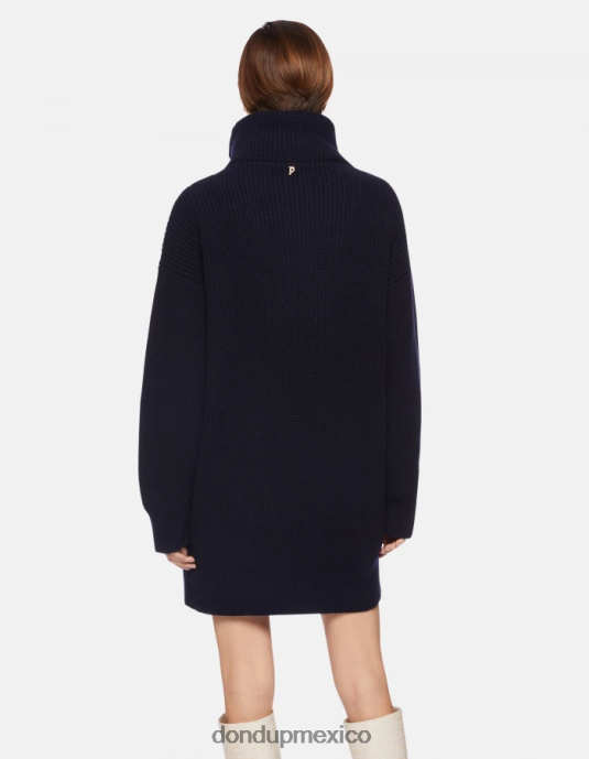 Azul marino DONDUP mujer vestido corto de lana vestir D0VXD276