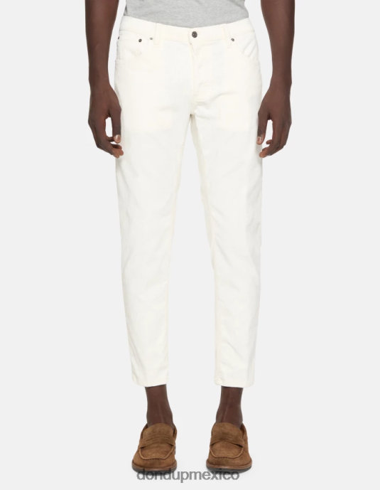 alabastro DONDUP hombres pantalones Brighton de terciopelo carrot-fit vestir D0VXD568