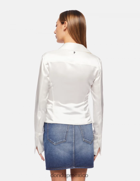 alabastro DONDUP mujer camisa ajustada de satén vestir D0VXD254