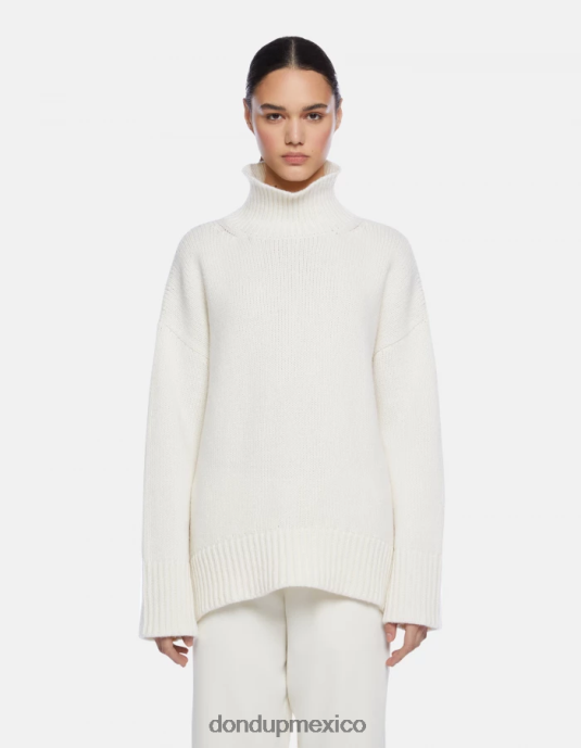 alabastro DONDUP mujer jersey oversize de canalé estilo pescador con cuello tipo polo vestir D0VXD309