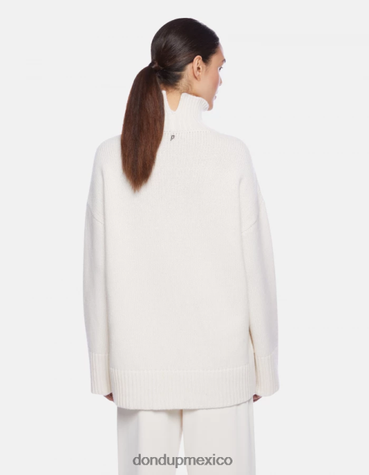 alabastro DONDUP mujer jersey oversize de canalé estilo pescador con cuello tipo polo vestir D0VXD309