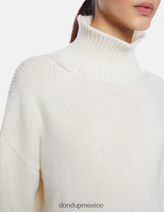 alabastro DONDUP mujer jersey oversize de canalé estilo pescador con cuello tipo polo vestir D0VXD309