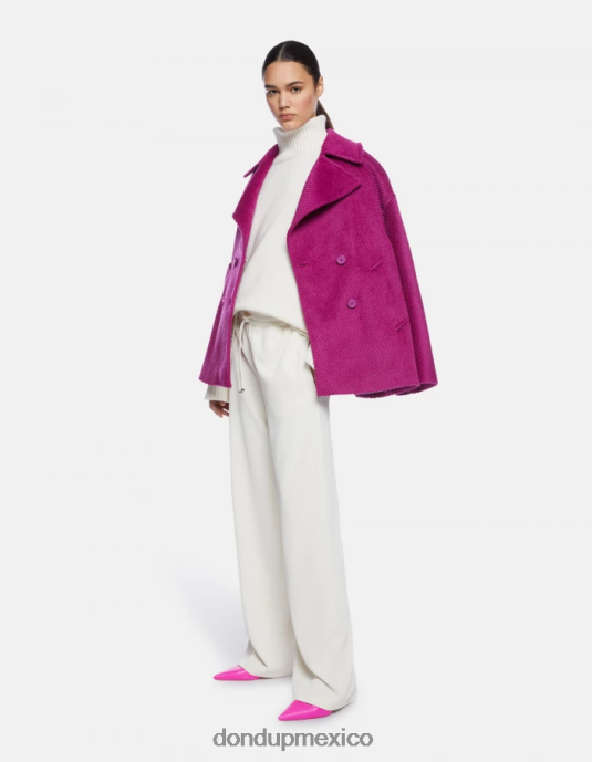 alabastro DONDUP mujer jersey oversize de canalé estilo pescador con cuello tipo polo vestir D0VXD309