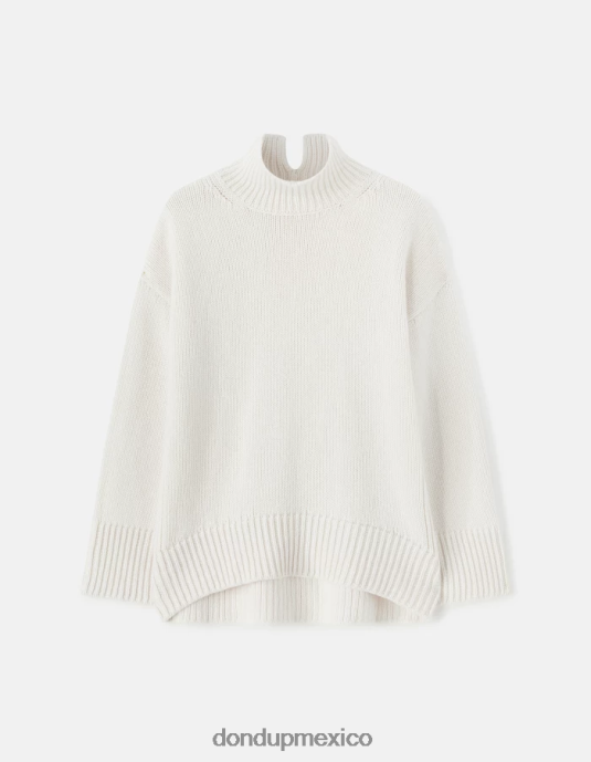 alabastro DONDUP mujer jersey oversize de canalé estilo pescador con cuello tipo polo vestir D0VXD309