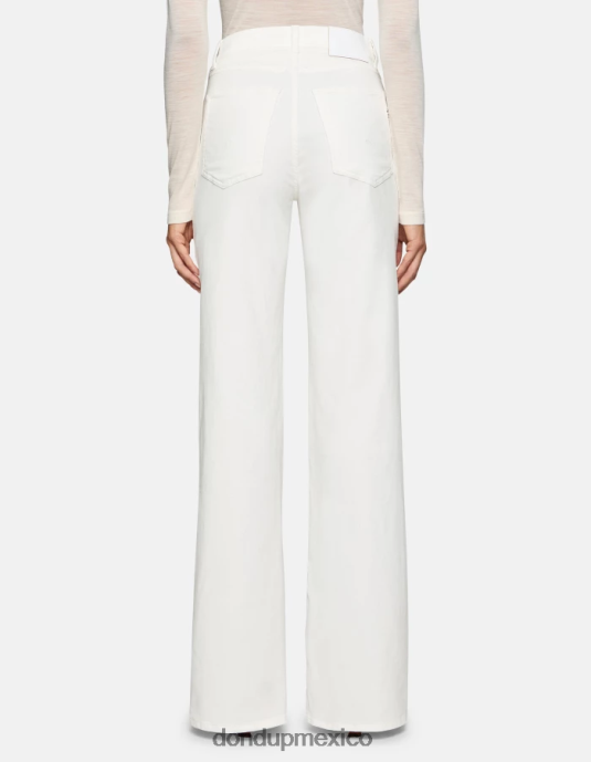 alabastro DONDUP mujer pantalones anchos de terciopelo color ámbar vestir D0VXD29