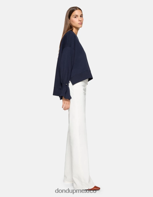 alabastro DONDUP mujer pantalones anchos de terciopelo color ámbar vestir D0VXD29