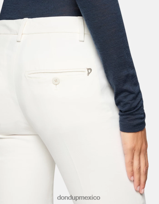 alabastro DONDUP mujer pantalones de algodón perfectos y ajustados vestir D0VXD176