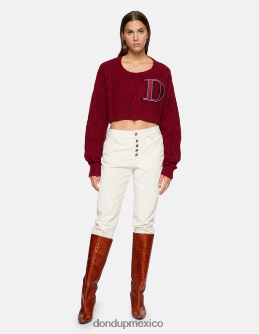 alabastro DONDUP mujer pantalones holgados de terciopelo koons vestir D0VXD107