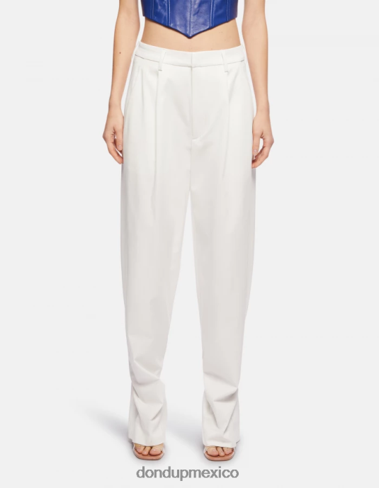 alabastro DONDUP mujer pantalones tru holgados de algodón vestir D0VXD214