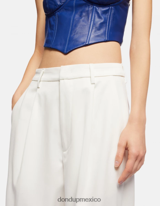 alabastro DONDUP mujer pantalones tru holgados de algodón vestir D0VXD214