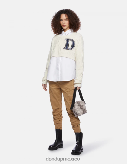 arena DONDUP mujer pantalones cargo de algodón eve vestir D0VXD162