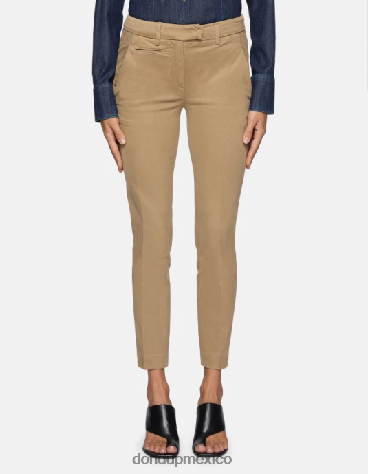 arena DONDUP mujer pantalones de algodón perfectos y ajustados vestir D0VXD178