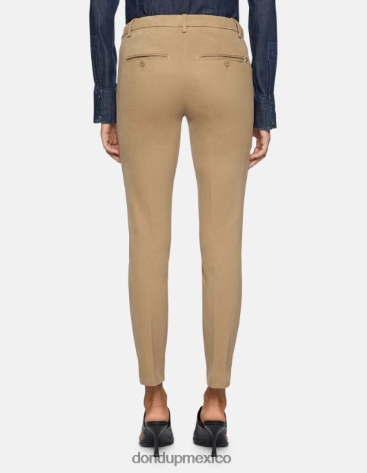 arena DONDUP mujer pantalones de algodón perfectos y ajustados vestir D0VXD178
