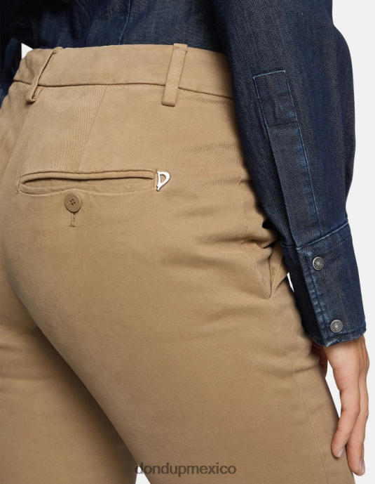 arena DONDUP mujer pantalones de algodón perfectos y ajustados vestir D0VXD178