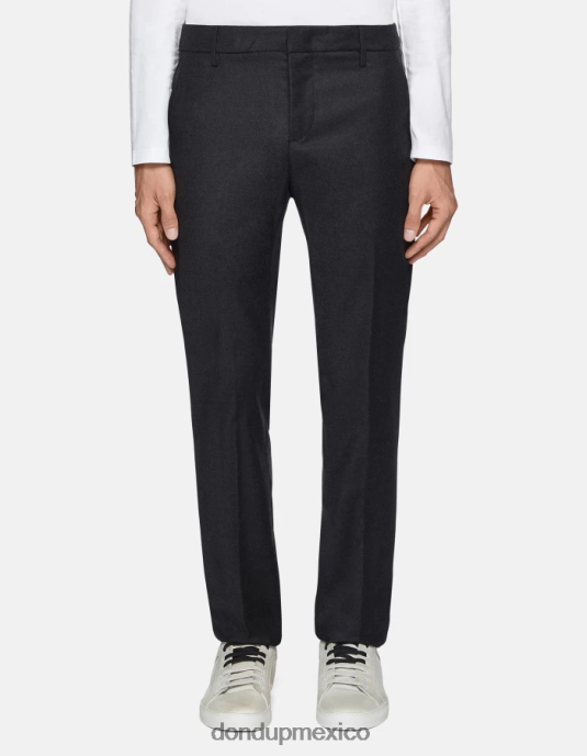 asfalto DONDUP hombres pantalones Spiritissimo de franela regular fit vestir D0VXD679