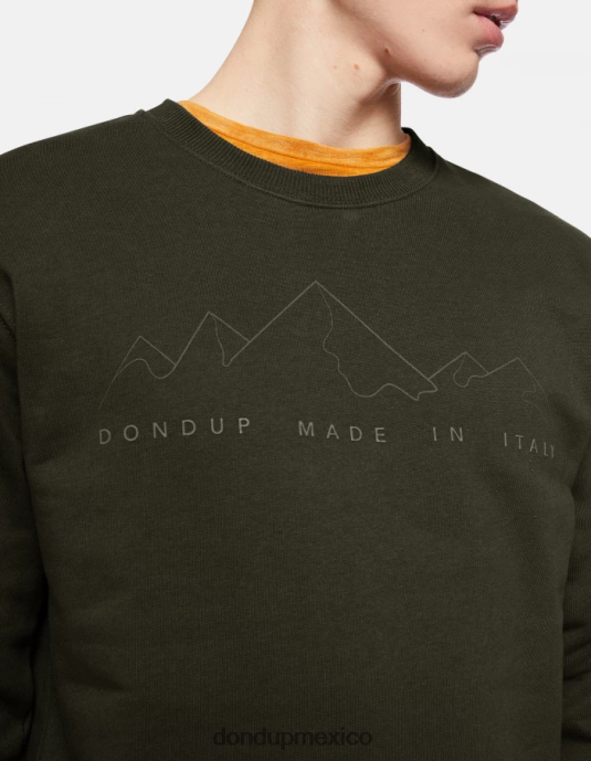 asfalto DONDUP hombres sudadera regular fit con cuello redondo vestir D0VXD848